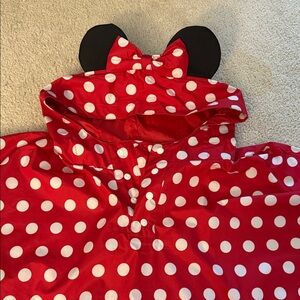 Adult Red Polka Dot Minnie Mouse Hooded Poncho from Disney Parks